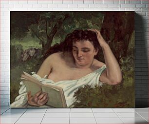 Πίνακας, A Young Woman Reading (ca. 1866–1868) by Gustave Courbet