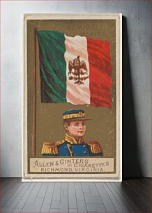 Πίνακας, Admiral, Mexico, from the Naval Flags series (N17) for Allen & Ginter Cigarettes Brands