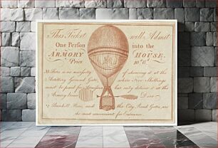 Πίνακας, Admission ticket for the balloon ascension of Vincenzo Lunardi on May 13, 1785