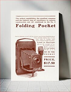 Πίνακας, Advertisement for Kodak Folding Pocket Camera (1900) chromolithograph by Eastman Kodak Co., Rochester, NY
