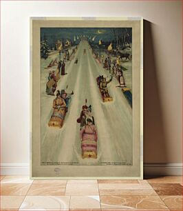 Πίνακας, [Advertisement for Star toboggans, showing people sledding at night] / Phoenix Litho. Co., Chicago