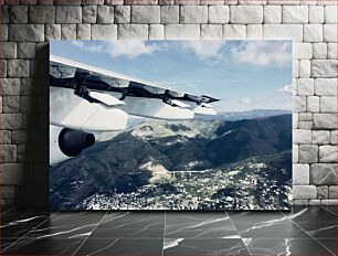 Πίνακας, Aerial view from airplane over mountainous landscape Αεροφωτογραφία από αεροπλάνο πάνω από ορεινό τοπίο