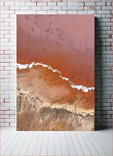 Πίνακας, Aerial View of a Desert with Water Αεροφωτογραφία μιας ερήμου με νερό