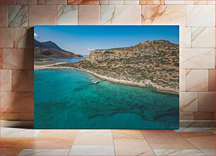 Πίνακας, Aerial View of a Turquoise Secluded Beach Αεροφωτογραφία μιας τυρκουάζ απομονωμένης παραλίας