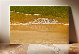Πίνακας, Aerial View of Beach and Ocean Waves Εναέρια άποψη της παραλίας και των κυμάτων του ωκεανού