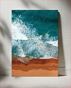 Πίνακας, Aerial View of Beach and Ocean Waves Εναέρια άποψη της παραλίας και των ωκεανικών κυμάτων