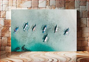 Πίνακας, Aerial View of Boats on Clear Water Αεροφωτογραφία των σκαφών σε καθαρά νερά