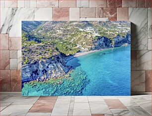 Πίνακας, Aerial View of Coastal Landscape Αεροφωτογραφία του παράκτιου τοπίου