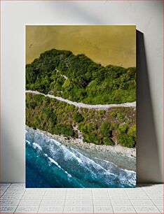 Πίνακας, Aerial View of Coastal Landscape Αεροφωτογραφία του παράκτιου τοπίου