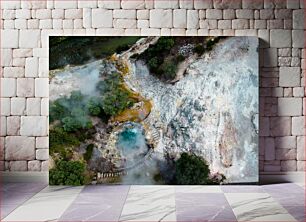 Πίνακας, Aerial View of Geothermal Hot Springs Αεροφωτογραφία των Γεωθερμικών Πηγών