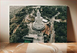Πίνακας, Aerial View of Giant Buddha Statue Αεροφωτογραφία του γιγαντιαίου αγάλματος του Βούδα
