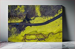 Πίνακας, Aerial View of Green and Black Landscape Αεροφωτογραφία του πράσινου και μαύρου τοπίου