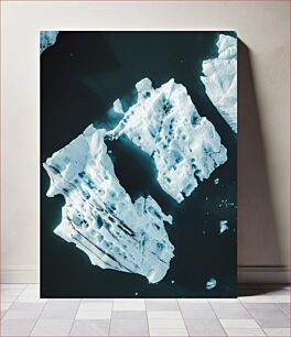 Πίνακας, Aerial View of Icebergs Αεροφωτογραφία των παγόβουνων