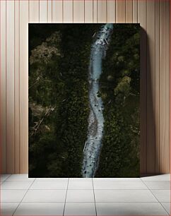 Πίνακας, Aerial View of River in Forest Αεροφωτογραφία του ποταμού στο δάσος