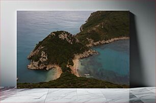Πίνακας, Aerial View of Rocky Coastal Landscape Εναέρια άποψη του βραχώδους παράκτιου τοπίου