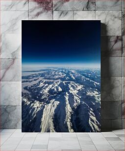 Πίνακας, Aerial View of Snow-capped Mountains Αεροφωτογραφία των χιονισμένων βουνών