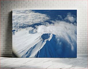 Πίνακας, Aerial View of Snow-Covered Mountain Αεροφωτογραφία του Χιονισμένου Βουνού