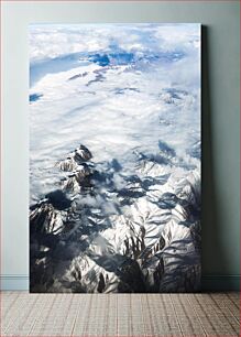 Πίνακας, Aerial View of Snow-Covered Mountains Αεροφωτογραφία των χιονισμένων βουνών