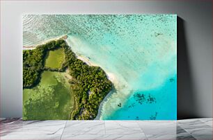Πίνακας, Aerial View of Tropical Beach and Lagoon Εναέρια άποψη της τροπικής παραλίας και της λιμνοθάλασσας