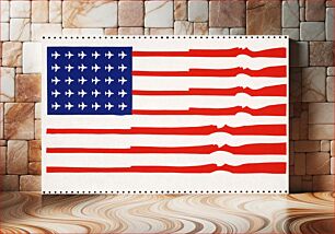 Πίνακας, Aesthetic U.S. flag, guns for stripes, planes for stars