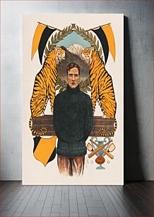 Πίνακας, Aesthetic vintage man and tigers