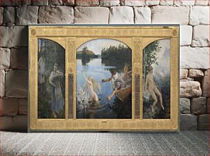 Πίνακας, Aino myth, triptych, 1891, by Akseli Gallen-Kallela