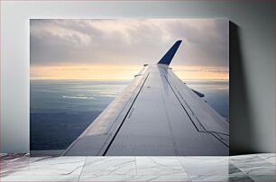 Πίνακας, Airplane Wing at Sunset Πτέρυγα αεροπλάνου στο ηλιοβασίλεμα