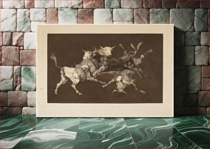 Πίνακας, Al toro y al aire darles calle (Make Way for Bulls and Wind), unpublished plate from "Los Proverbios" (The Proverbs) (ca. 1824) by Francisco Jose de Goya y Lucientes