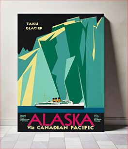 Πίνακας, Alaska via Canadian Pacific. Taku Glacier (1910-1959 ) chromolithograph art by Charles James Greenwood