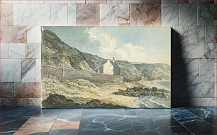 Πίνακας, Album of Landscape and Figure Drawings: Houses on a Rocky shoreline