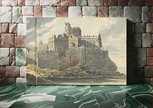 Πίνακας, Album of Landscape and Figure Studies: Ruins of a Castle on a Rocky Coastline