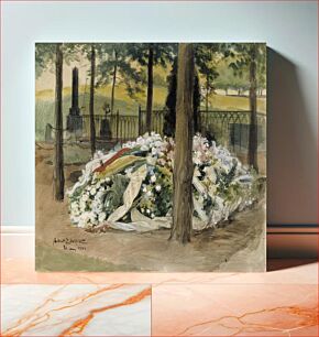 Πίνακας, Alexandra edelfeltin kukin koristeltu hauta, 1901, by Albert Edelfelt