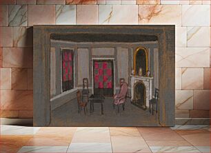 Πίνακας, Alice's Living Room: False Proscenium (1915) Scene Design for Alice in Wonderland in high resolution by William Penhallow