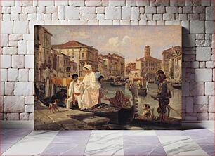 Πίνακας, Alighting from a Gondola in Venice by Wilhelm Marstrand