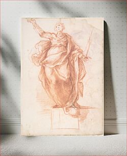 Πίνακας, Allegorical Figure of Religion (recto); Study of a Griffon and of a Seated Figure (verso), attributed to Cherubino Alberti (Zaccaria Mattia)