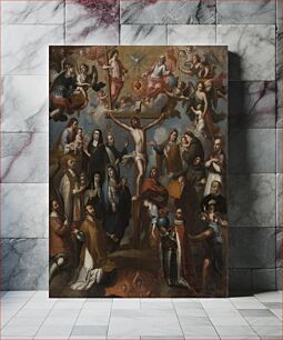 Πίνακας, Allegory of the Crucifixion with Jesuit Saints (Alegoria de la Crucifixion con santos jesuitas) by Francisco Antonio Vallejo