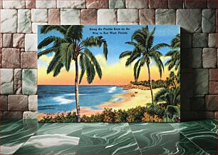 Πίνακας, Along the Florida Keys on the way to Key West, Florida (1930–1945) chromolithograph