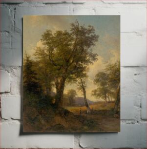 Πίνακας, Alpine landscape with trees in the foreground, Johann Höger