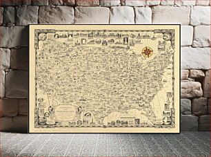Πίνακας, America the wonderland : a pictorial map of the United States