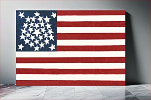 Πίνακας, American flag campaign banner for Stephen A. Douglas and Herschel V. Johnson (1860) by H.C. Howard