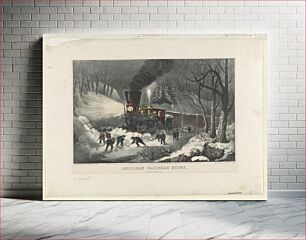 Πίνακας, American railroad scene: snowbound