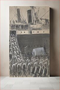 Πίνακας, American troops boarding transport steamer, Spanish-American war (1898) by William J Glackens