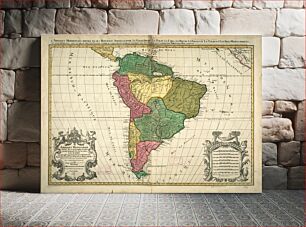 Πίνακας, Amerique meridionale divisée en ses principales parties ou sont distingués les vns des autres les estats suivant qu'ils appartiennent présentement aux François, Castillans, Portugais, Hollandois, &c