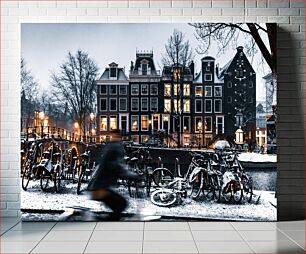 Πίνακας, Amsterdam Winter Evening Χειμερινό βράδυ του Άμστερνταμ