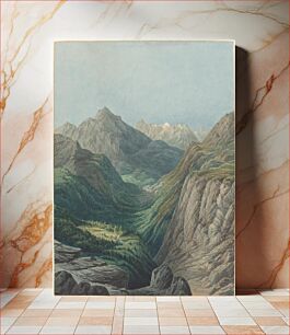Πίνακας, An Alpine Valley (1878) by Rodolphe Leon Berthoud