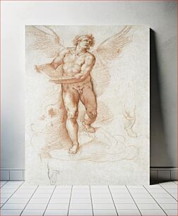 Πίνακας, An Angel Holding a Book (recto); Three Studies of a Falling Male Figure (verso) by Cristoforo Roncalli (1552 - 1626)