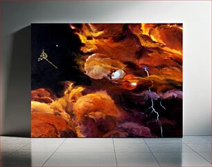 Πίνακας, An artist's impression of the Galileo probe descending into Jupiter's atmosphere