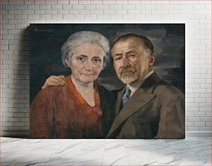 Πίνακας, An artist with his wife by Jozef Hanula
