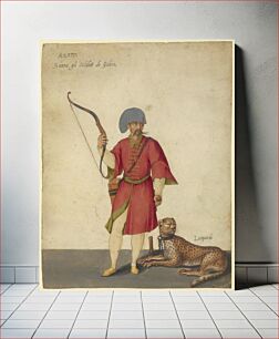 Πίνακας, An Azappo Archer with a Cheetah; Jacopo Ligozzi (Italian, 1547 - 1626)
