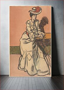 Πίνακας, An Elegant Parisiènne Seated in a Café (ca. 1895) by Maxime Dethomas